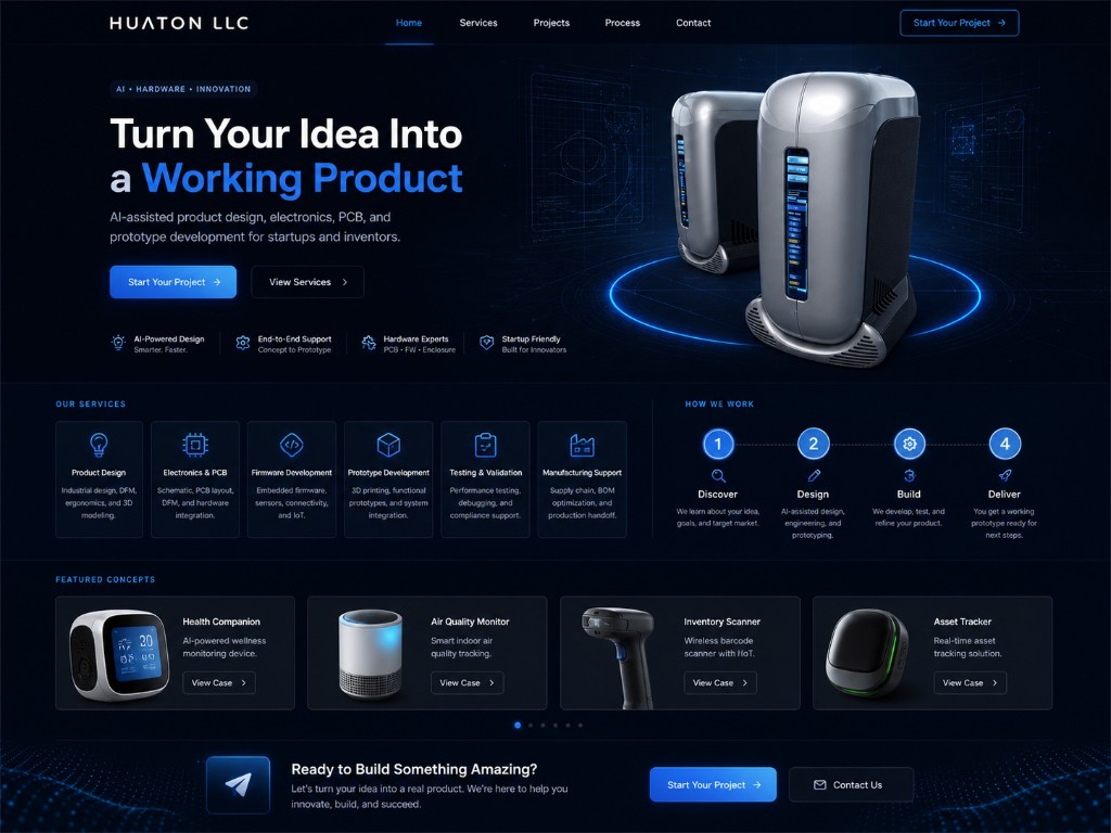 AI product design and smart hardware visualization (placeholder — replace with final render)